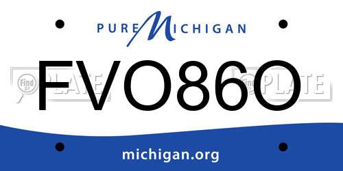 FVO86O Michigan License Plate