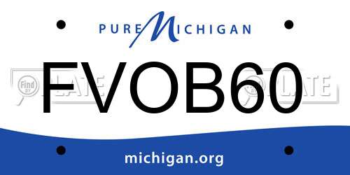 FVOB60 Michigan License Plate