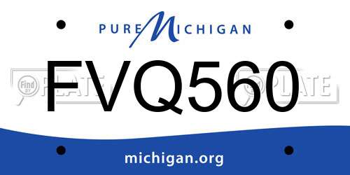 FVQ560 Michigan License Plate