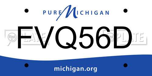 FVQ56D Michigan License Plate