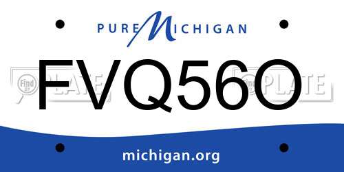 FVQ56O Michigan License Plate