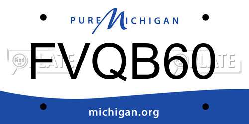 FVQB60 Michigan License Plate
