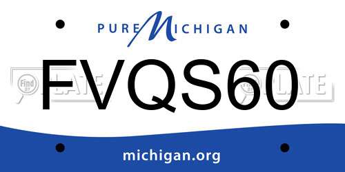 FVQS60 Michigan License Plate