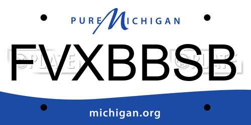 FVXBBSB Michigan License Plate