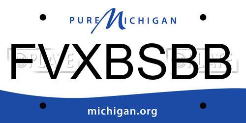 FVXBSBB Michigan License Plate