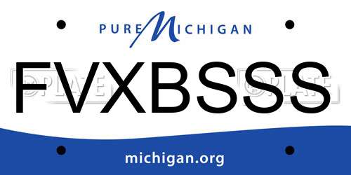 FVXBSSS Michigan License Plate