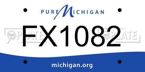 FX1082 Michigan License Plate