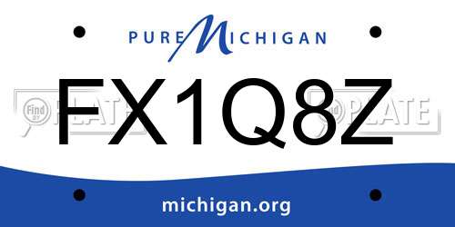 FX1Q8Z Michigan License Plate