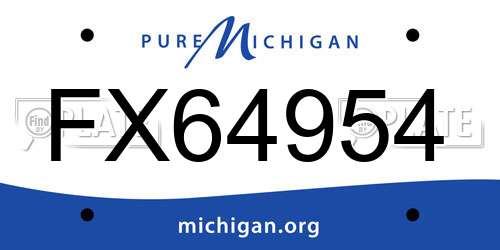 FX64954 Michigan License Plate