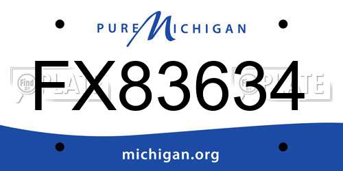 FX83634 Michigan License Plate