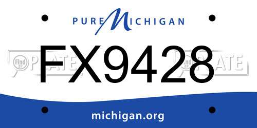 FX9428 Michigan License Plate
