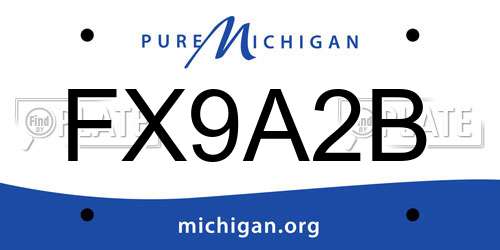 FX9A2B Michigan License Plate