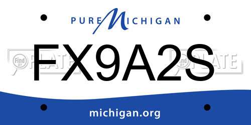 FX9A2S Michigan License Plate