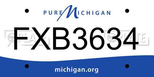FXB3634 Michigan License Plate