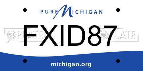 FXID87 Michigan License Plate