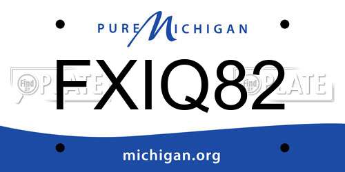 FXIQ82 Michigan License Plate
