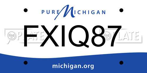 FXIQ87 Michigan License Plate