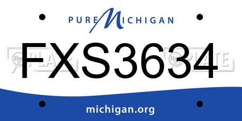 FXS3634 Michigan License Plate