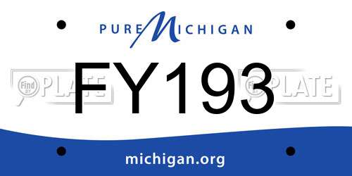 FY193 Michigan License Plate