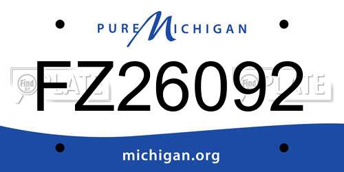 FZ26092 Michigan License Plate