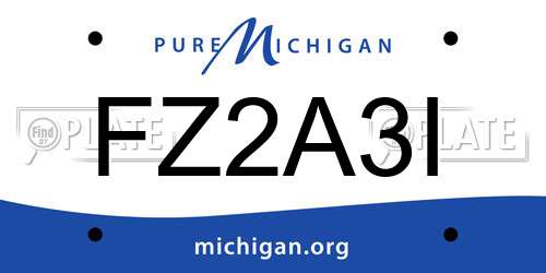 FZ2A3I Michigan License Plate