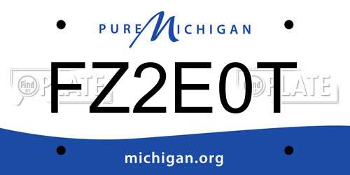 FZ2E0T Michigan License Plate