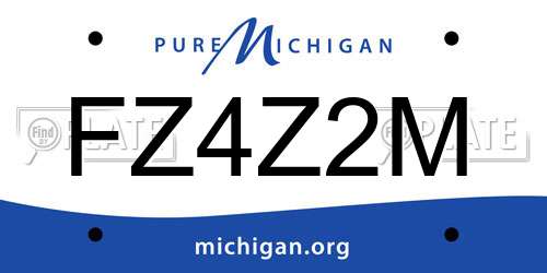FZ4Z2M Michigan License Plate