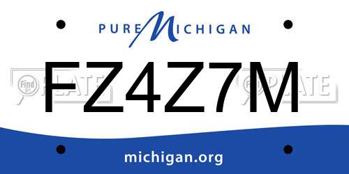 FZ4Z7M Michigan License Plate