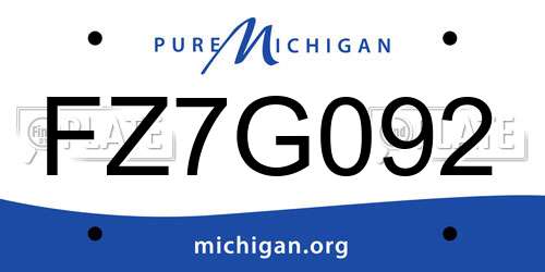FZ7G092 Michigan License Plate