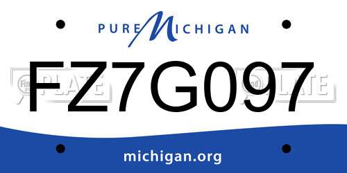 FZ7G097 Michigan License Plate