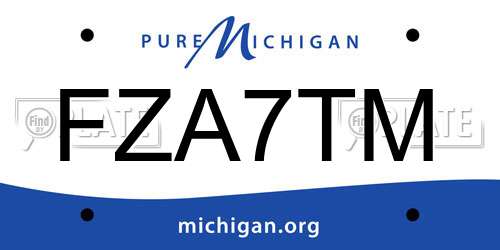 FZA7TM Michigan License Plate
