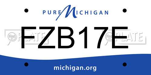 FZB17E Michigan License Plate