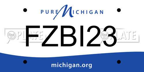 FZBI23 Michigan License Plate