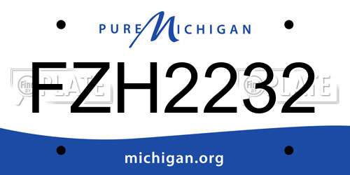 FZH2232 Michigan License Plate