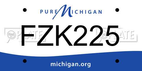FZK225 Michigan License Plate