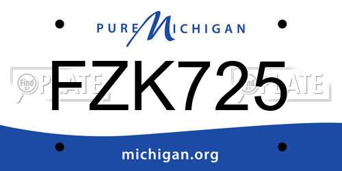 FZK725 Michigan License Plate