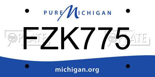 FZK775 Michigan License Plate