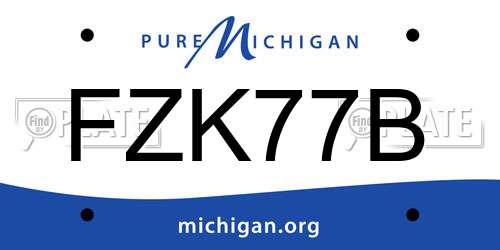 FZK77B Michigan License Plate