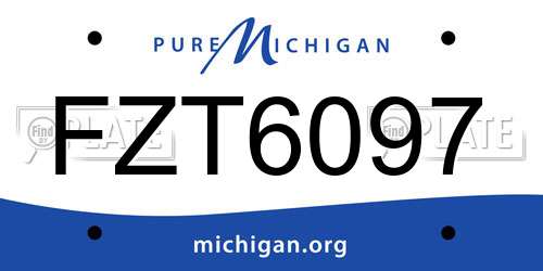 FZT6097 Michigan License Plate