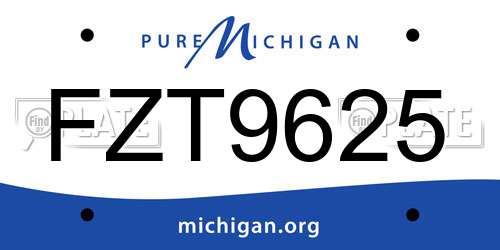 FZT9625 Michigan License Plate
