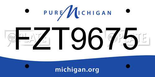 FZT9675 Michigan License Plate