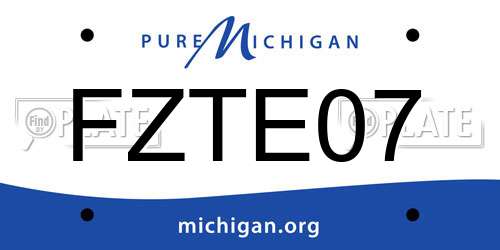 FZTE07 Michigan License Plate