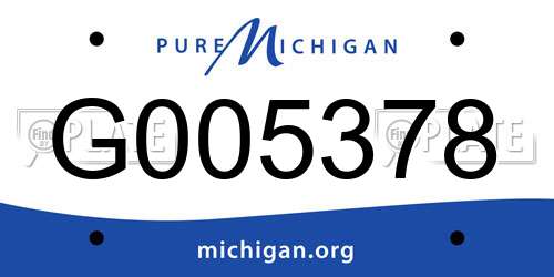 G005378 Michigan License Plate