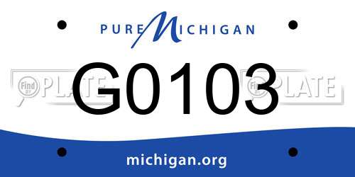 G0103 Michigan License Plate