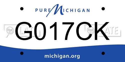G017CK Michigan License Plate