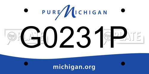 G0231P Michigan License Plate