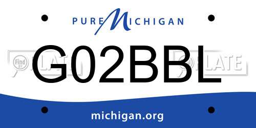 G02BBL Michigan License Plate