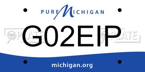 G02EIP Michigan License Plate