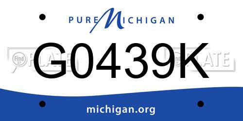 G0439K Michigan License Plate