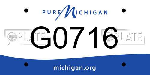 G0716 Michigan License Plate